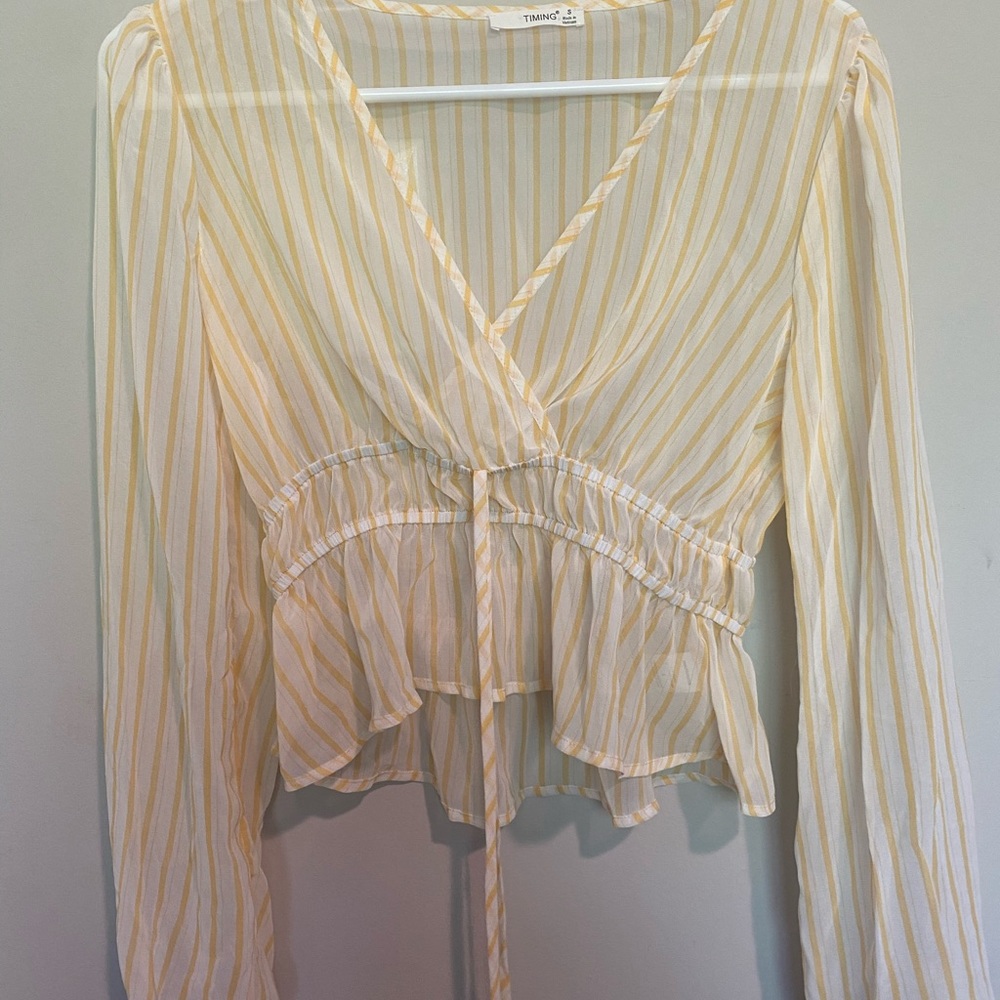 Sheer White/Yellow Blouse